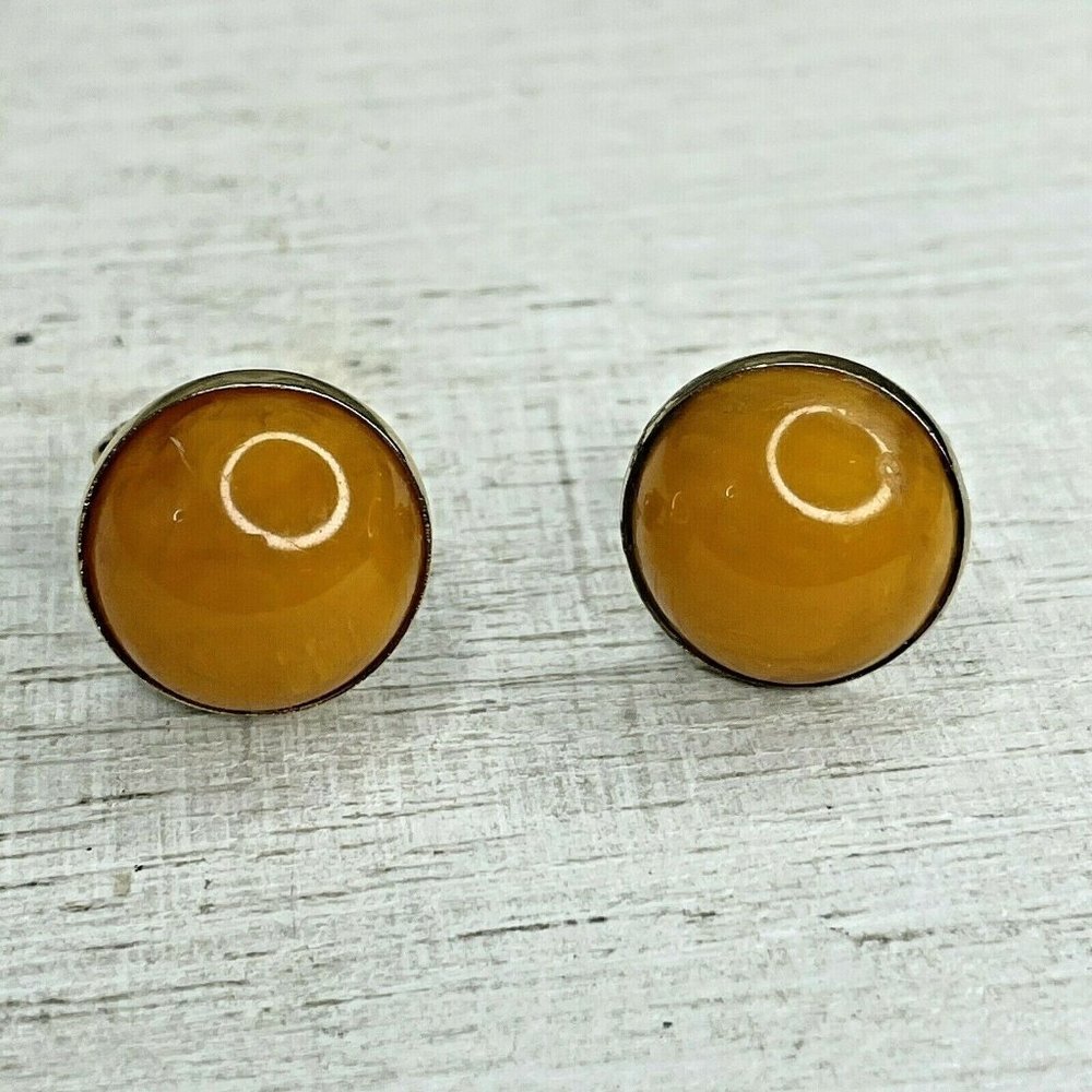 Very Nice Vintage Swank Art Glass Cufflinks